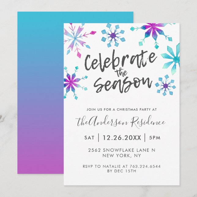 Invitation Fête de Noël (Devant / Derrière)