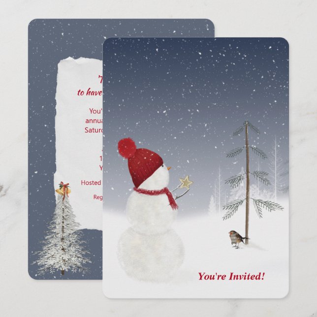 Invitation Fête de Noël (Devant / Derrière)