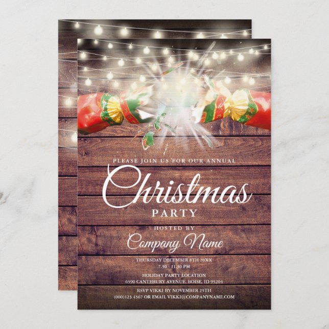 Invitation Fête de Noël (Devant / Derrière)