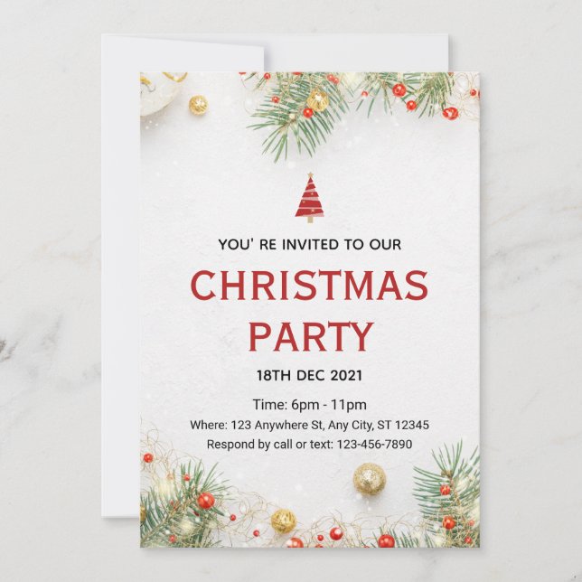 Invitation Fête de Noël (Devant)