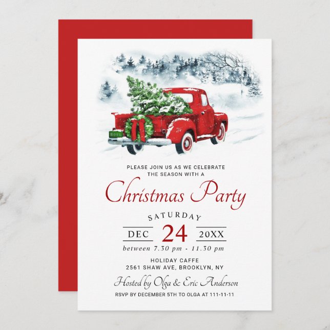 Invitation Fête de Noël (Devant / Derrière)