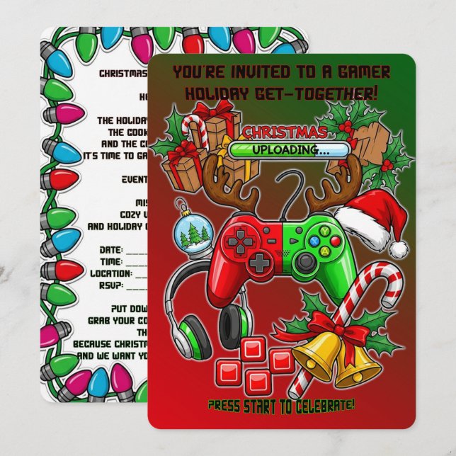 Invitation Fête de Noël (Devant / Derrière)
