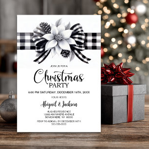 Invitation Fête de Noël à carreaux de Buffalo