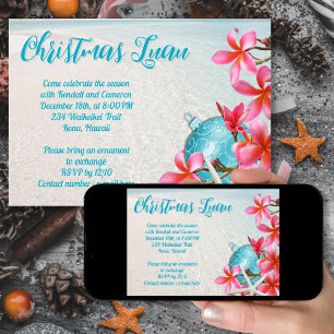 Invitation Fête de Noël à la maison Fleurs de frangipanier ro