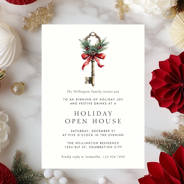 Invitation Fête de Noël à la Maison ouverte (Créateur téléchargé)