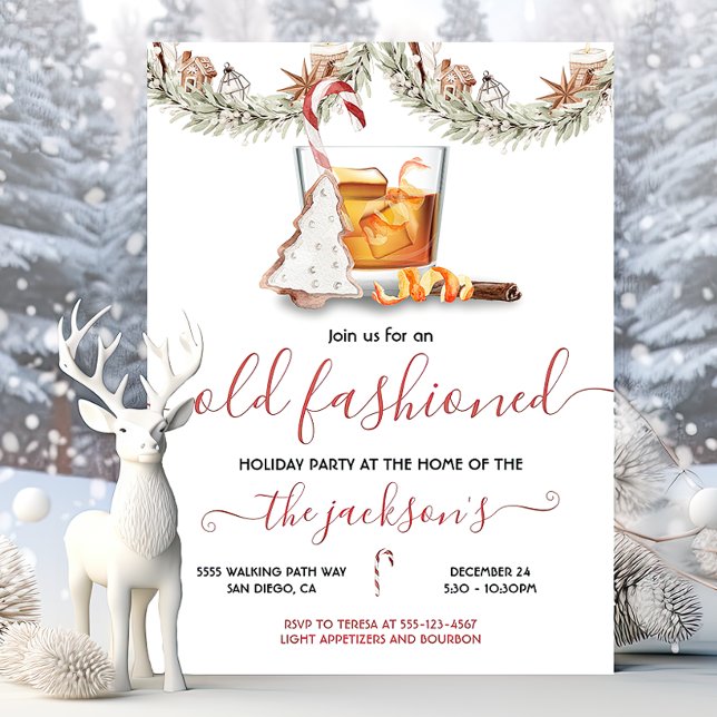 Invitation Fête de Noël à l'ancienne du Bourbon (Créateur téléchargé)