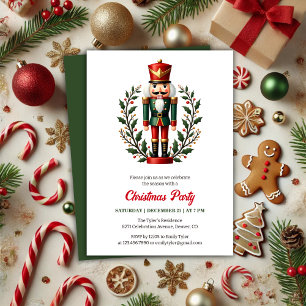 Invitation Fête de Noël à thème classique de Noisette rouge