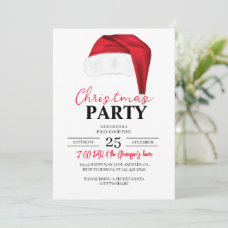 Invitation Fête de Noël Anniversaire Noël Dîner Noël Chapeau