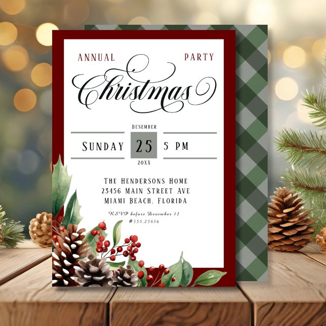 Invitation Fête de Noël annuelle (Annual Christmas Party Invitation)