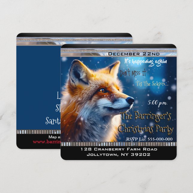 Invitation Fête de Noël annuelle de la première Renard de nei (Devant / Derrière)