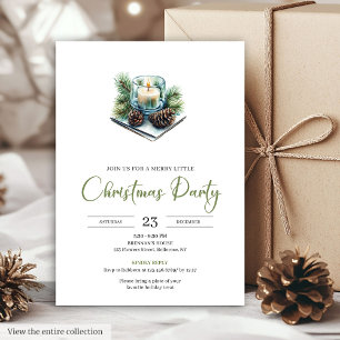 Invitation Fête de Noël aquarelle bohème chic et neutre 