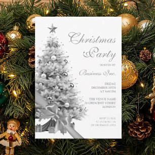 Invitation Fête de Noël Arbre d'Argent d'Entreprise
