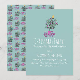Invitation Fête de Noël  Arbre de Noël Dessiné à la Main Dood