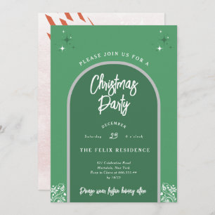 Invitation Fête de Noël Arche moderne en vert