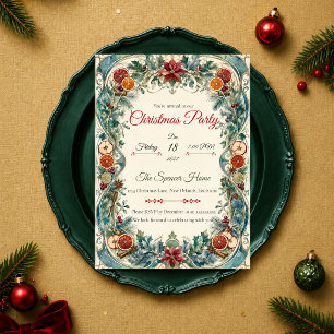 Invitation Fête de Noël Art Nouveau au Citrus Élégant