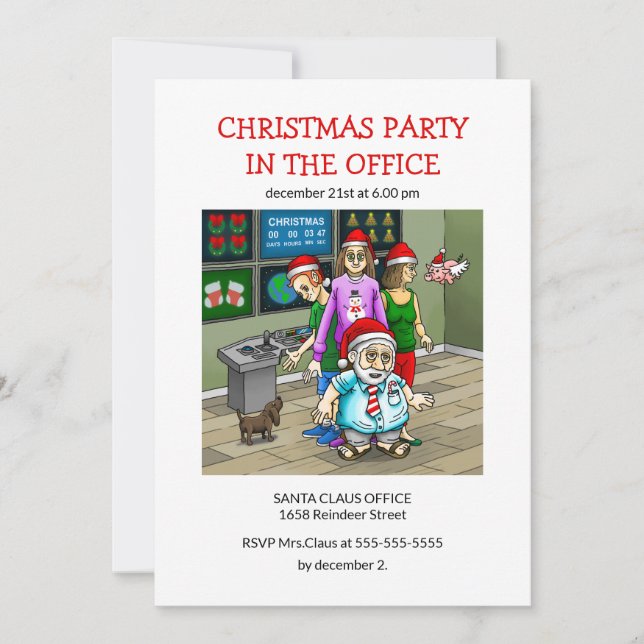 Invitation Fête de Noël au bureau (Devant)
