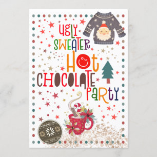 Invitation Fête de Noël au chocolat chaud et moche