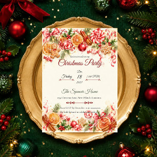 Invitation Fête de Noël au Citron Fantaisiste et au Poivre Me
