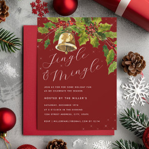 Invitation Fête de Noël au feuillage festif Jingle Mingle