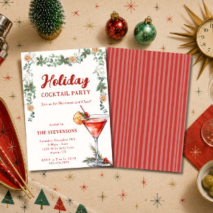 Invitation Fête de Noël au Martini rétro Cocktail Party
