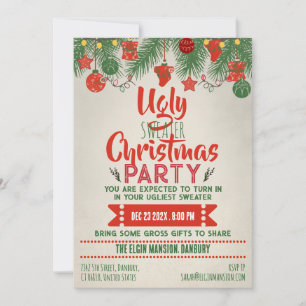 Invitation Fête de Noël au pull moche 