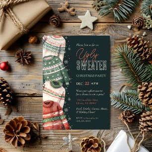 Invitation Fête de Noël au pull moche