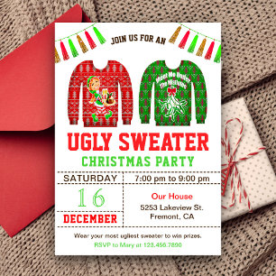 Invitation Fête de Noël au pull moche