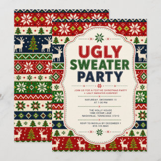 Invitation Fête de Noël au pull moche