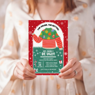 Invitation Fête de Noël au pull moche drôle