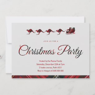Invitation Fête de Noël australienne flanelle d'invitation