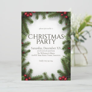 Invitation Fête de Noël aux Baies Rouges et au Pin