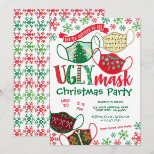 Invitation Fête de Noël aux masques affreux