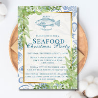 Fête de Noël aux poissons blancs bleus