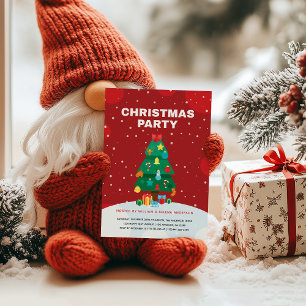 Invitation Fête de Noël avec arbre de Noël