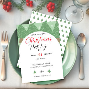 Invitation Fête de Noël avec arbre illustré