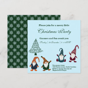 Invitation Fête de Noël avec des Gnomes de Noël