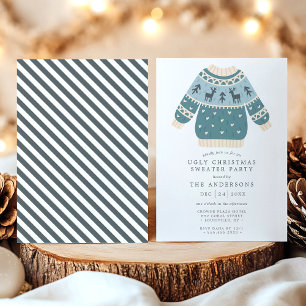 Invitation Fête de Noël avec des pulls moches de Noël