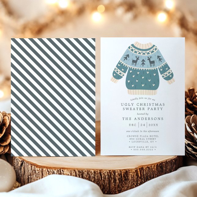 Invitation Fête de Noël avec des pulls moches de Noël (Créateur téléchargé)