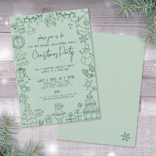 Invitation Fête de Noël avec main fantaisie