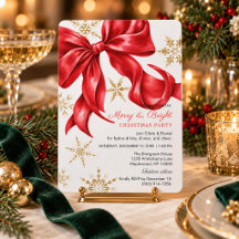 Fête de Noël avec un nœud rouge Merry & Bright
