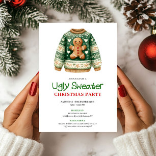 Invitation Fête de Noël avec un pull moche drôle artistique