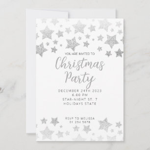 Invitation Fête de Noël blanc