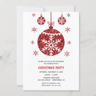 Invitation Fête de Noël bleu Parties scintillant de Noël \ In