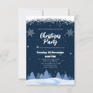 Invitation Fête de Noël Chic Marine Merveilleux Hiver