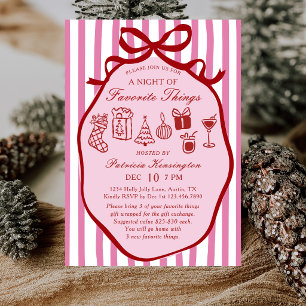 Invitation Fête de Noël Choses Préférées Dessinées à la Main 