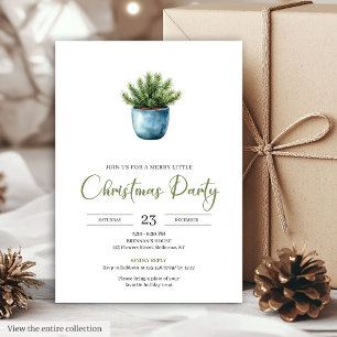 Invitation Fête de Noël classique bohème aquarelle terreuse