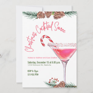 Invitation Fête de Noël Cocktail Fête de travail