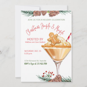 Invitation Fête de Noël Cocktail Fête de travail