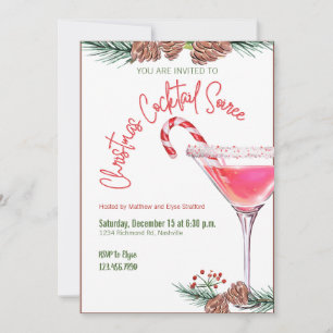 Invitation Fête de Noël Cocktail Fête de travail