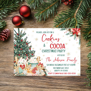 Invitation Fête de Noël Cookies et cacao